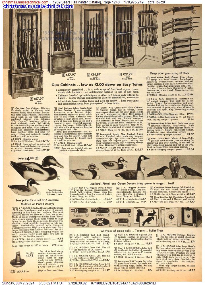 1959 Sears Fall Winter Catalog, Page 1240