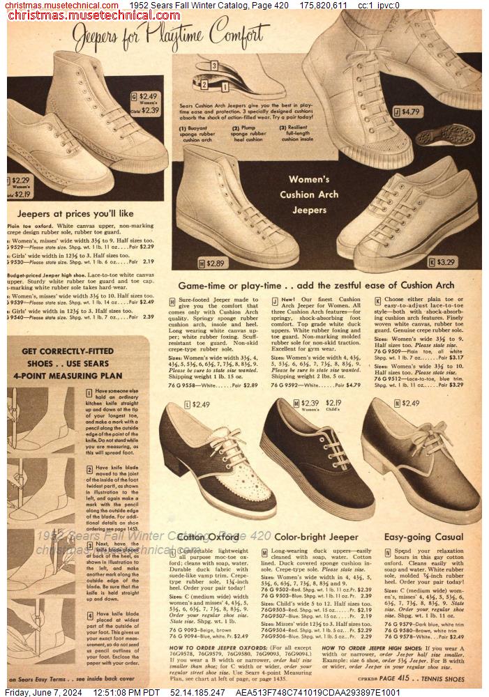 1952 Sears Fall Winter Catalog, Page 420