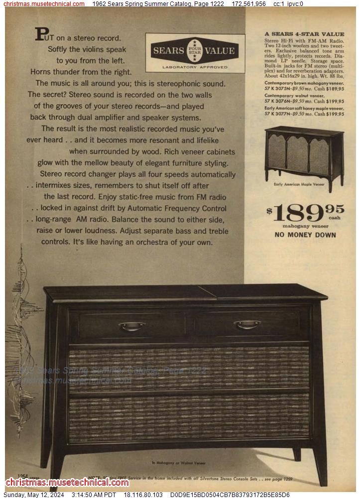 1962 Sears Spring Summer Catalog, Page 1222
