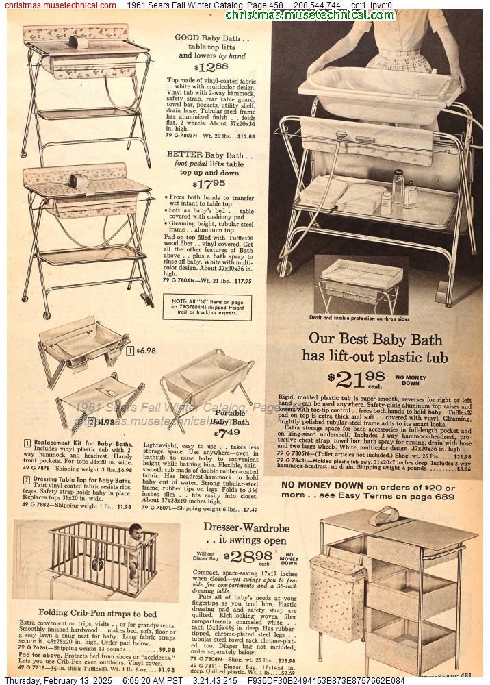 1961 Sears Fall Winter Catalog, Page 458