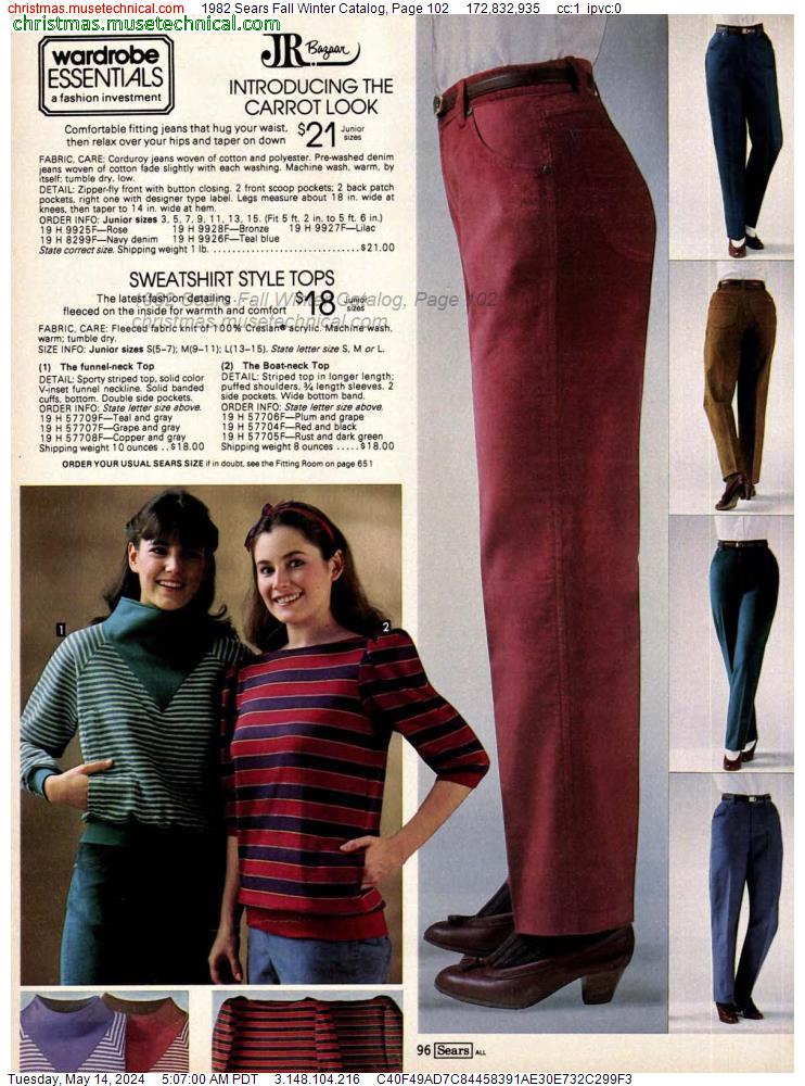 1982 Sears Fall Winter Catalog, Page 102
