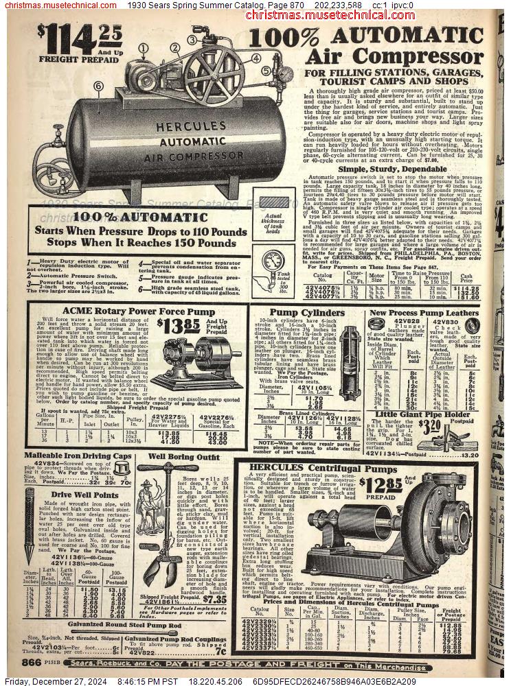 1930 Sears Spring Summer Catalog, Page 870