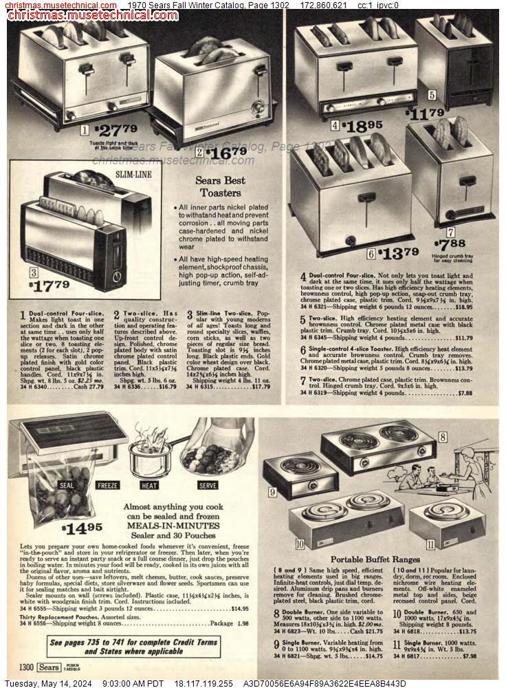 1970 Sears Fall Winter Catalog, Page 1302