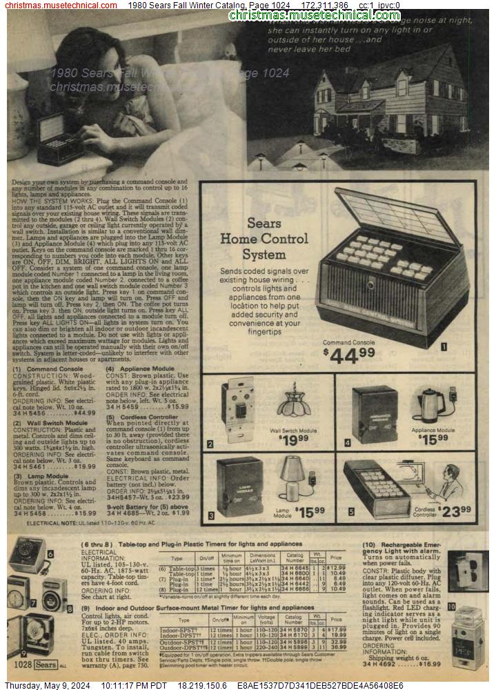 1980 Sears Fall Winter Catalog, Page 1024