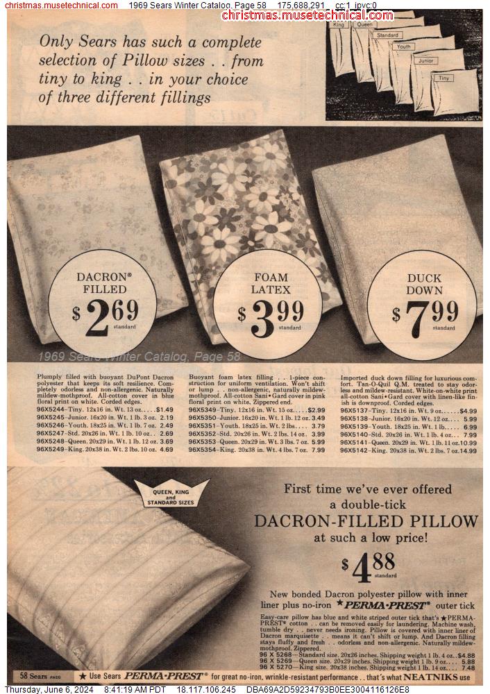 1969 Sears Winter Catalog, Page 58