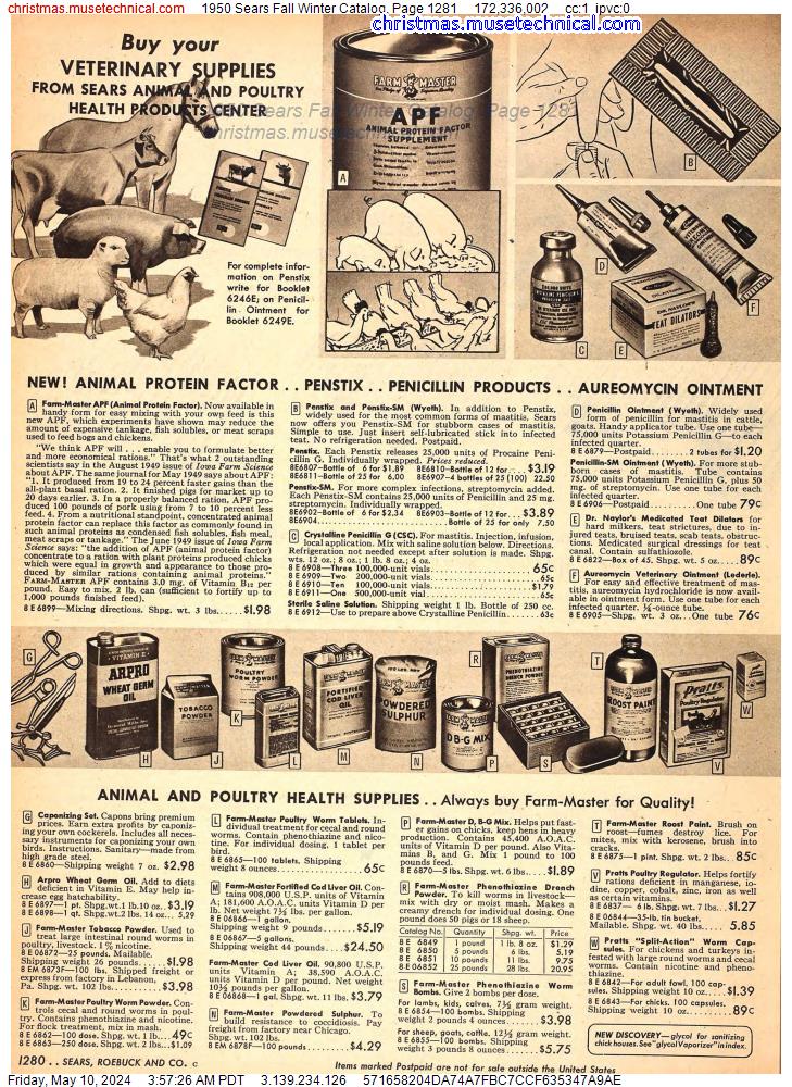 1950 Sears Fall Winter Catalog, Page 1281