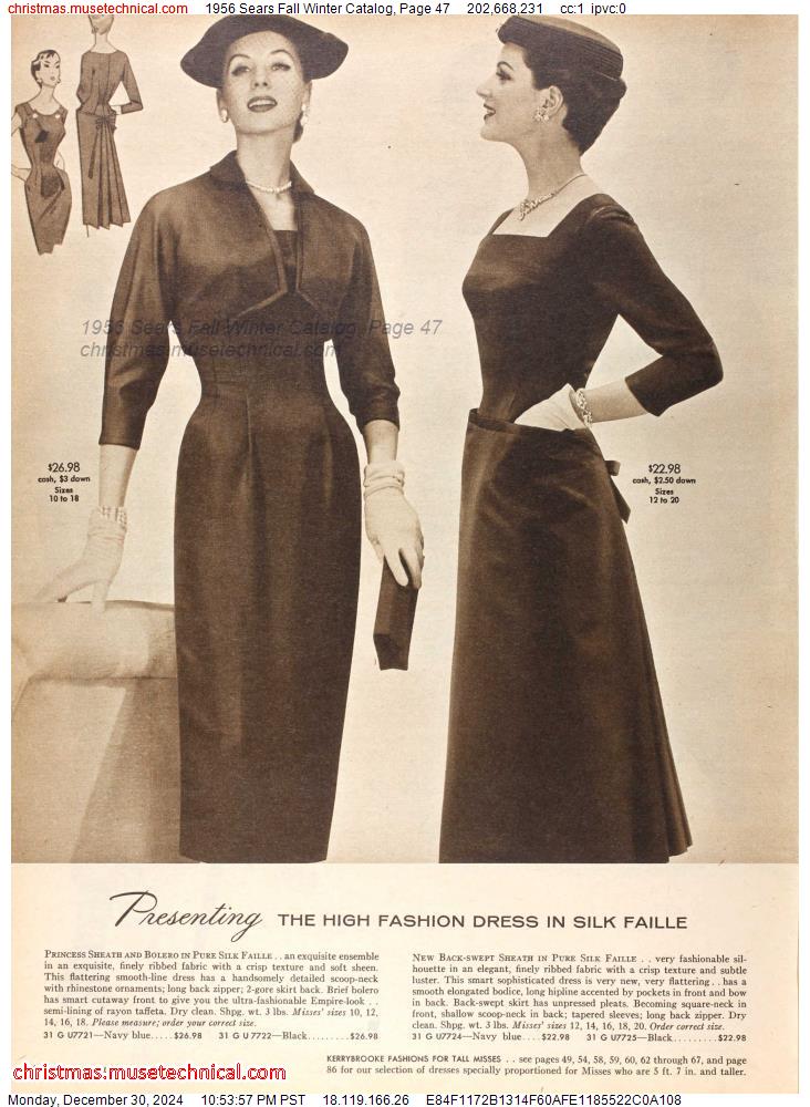 1956 Sears Fall Winter Catalog, Page 47