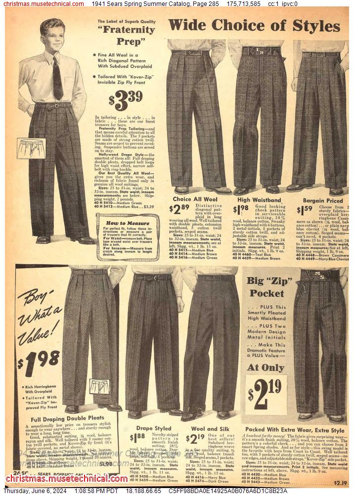 1941 Sears Spring Summer Catalog, Page 285