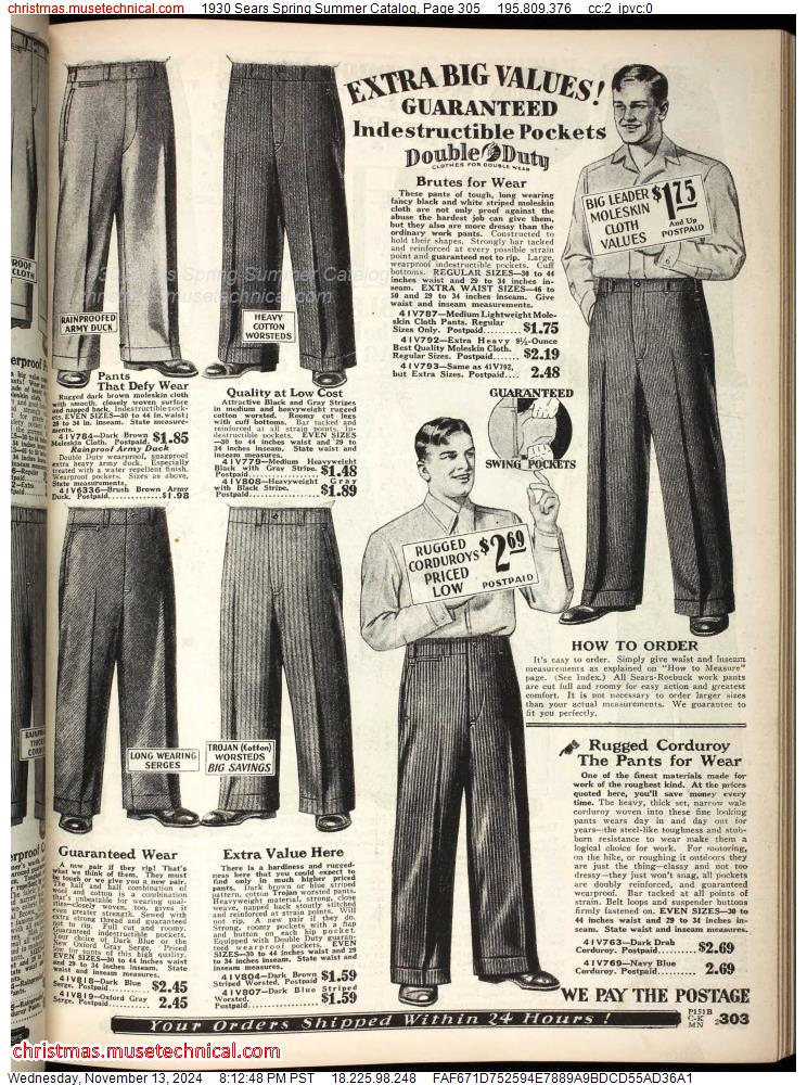 1930 Sears Spring Summer Catalog, Page 305