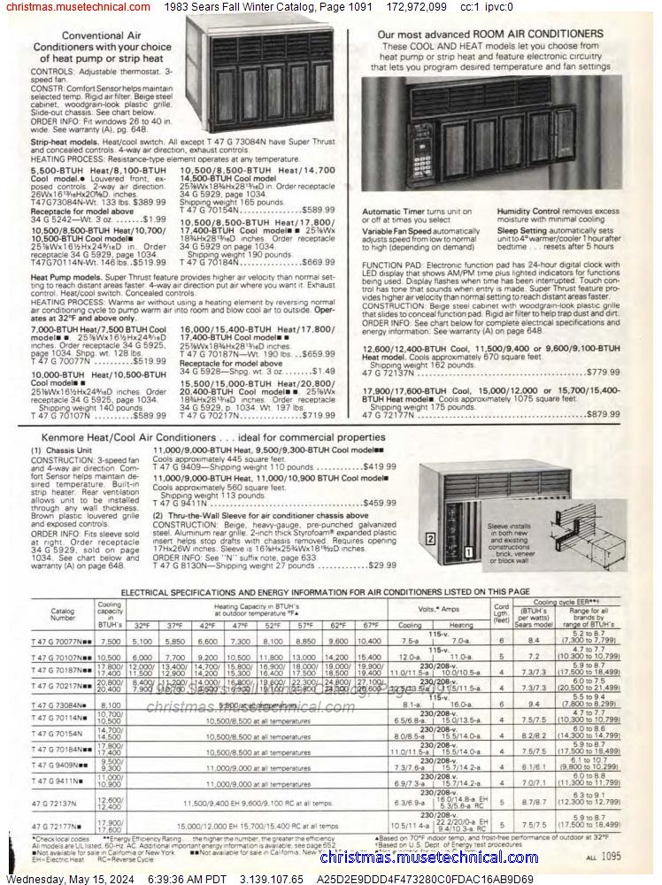 1983 Sears Fall Winter Catalog, Page 1091