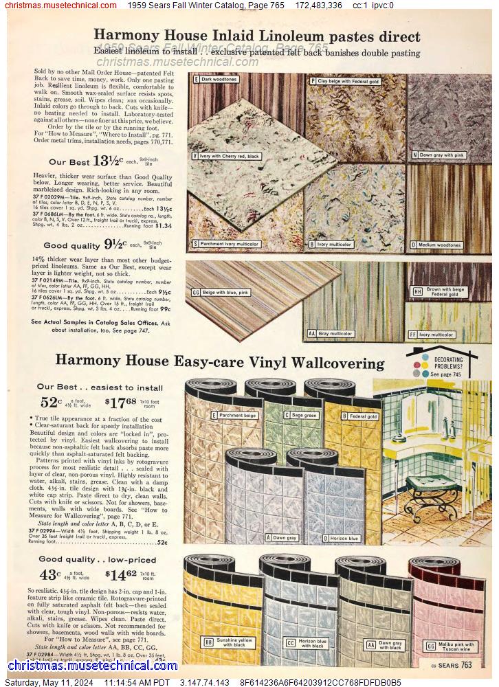 1959 Sears Fall Winter Catalog, Page 765