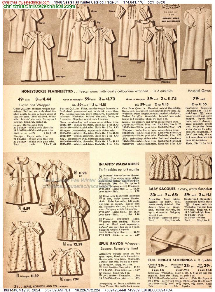 1948 Sears Fall Winter Catalog, Page 34
