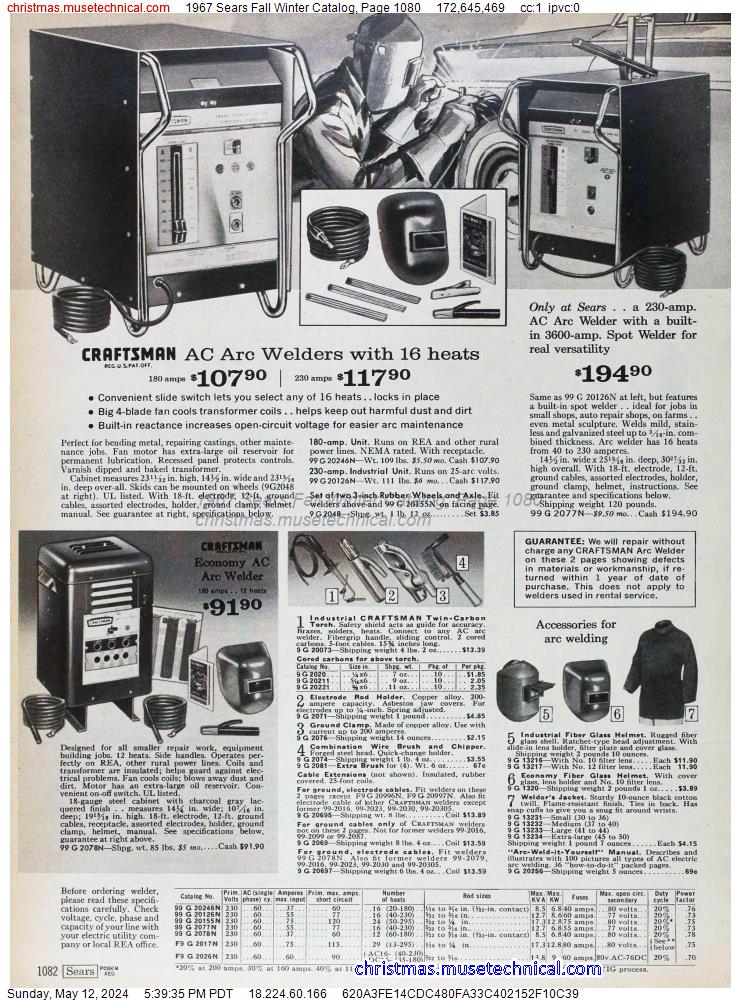1967 Sears Fall Winter Catalog, Page 1080