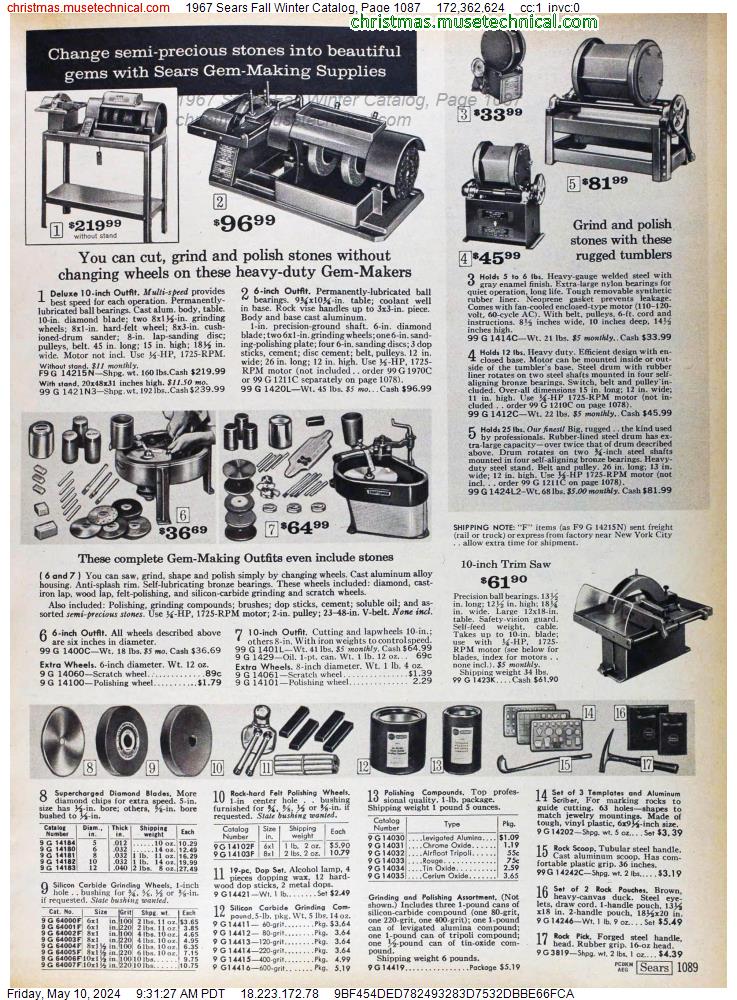 1967 Sears Fall Winter Catalog, Page 1087