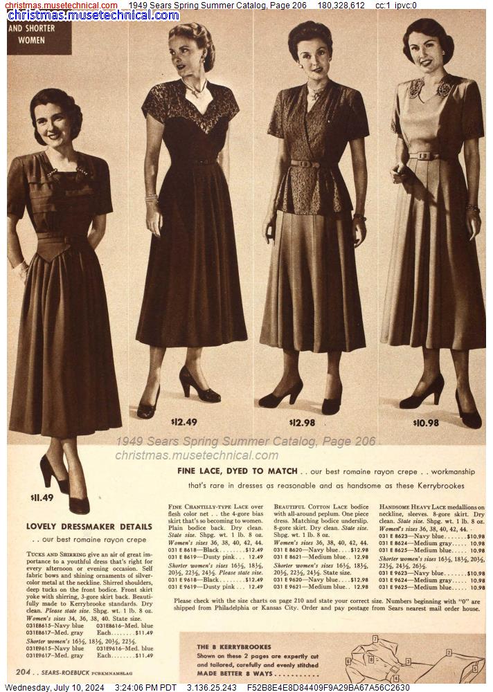 1949 Sears Spring Summer Catalog, Page 206