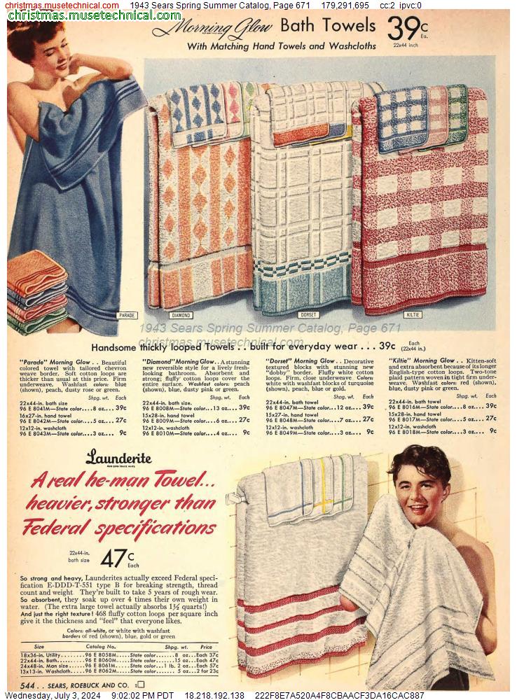1943 Sears Spring Summer Catalog, Page 671