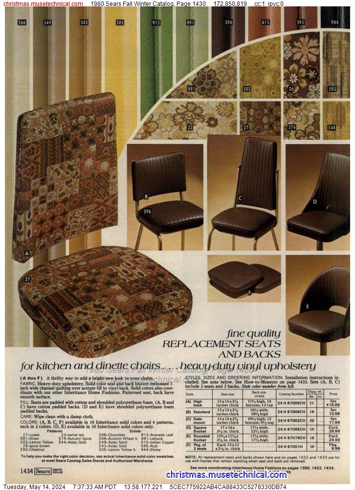 1980 Sears Fall Winter Catalog, Page 1430
