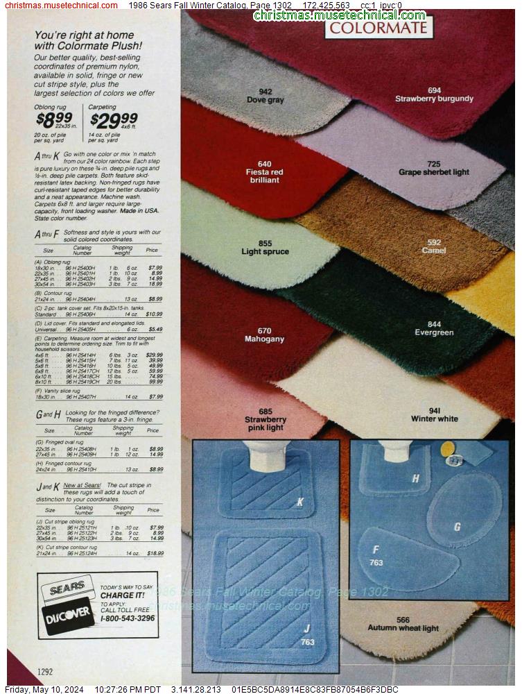 1986 Sears Fall Winter Catalog, Page 1302
