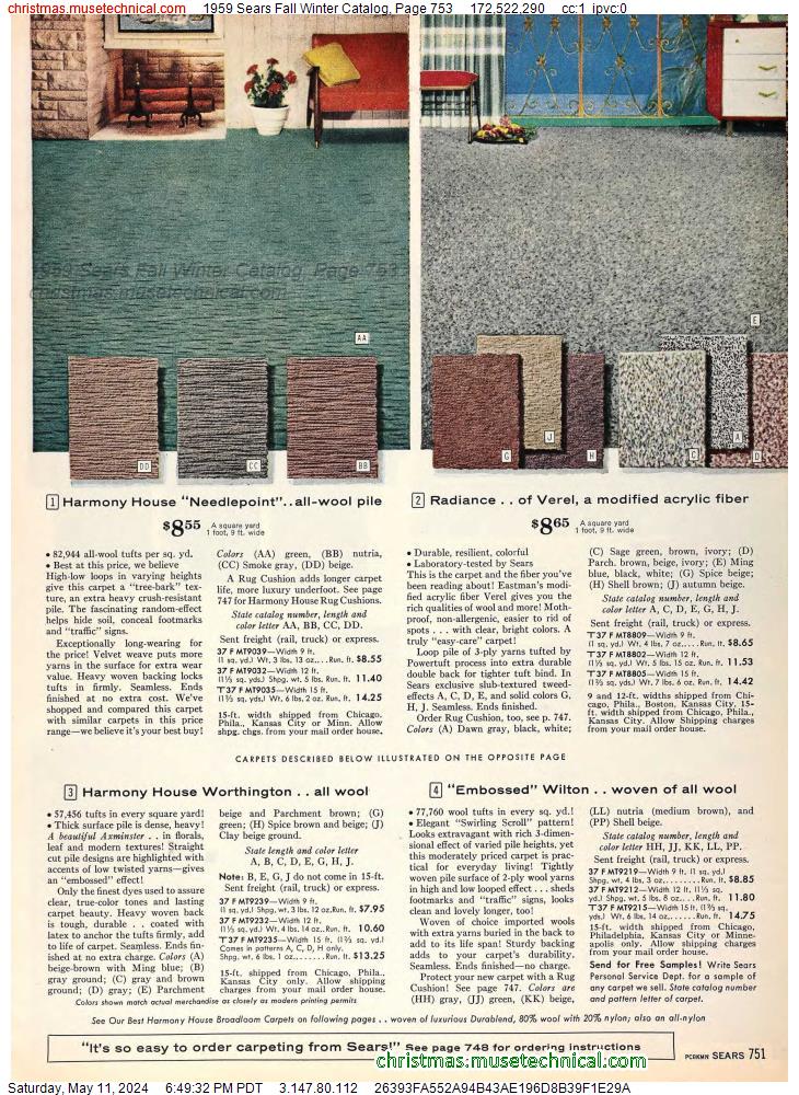 1959 Sears Fall Winter Catalog, Page 753