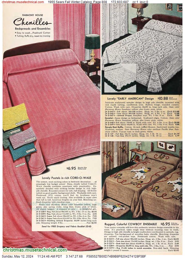 1955 Sears Fall Winter Catalog, Page 808