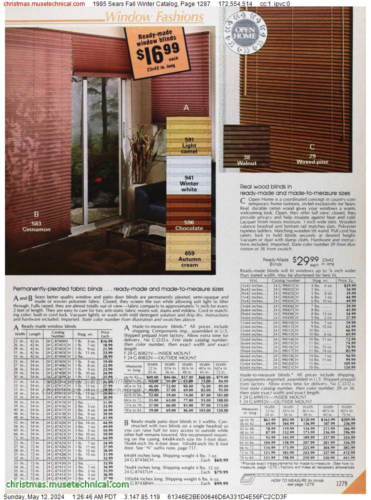 1985 Sears Fall Winter Catalog, Page 1287