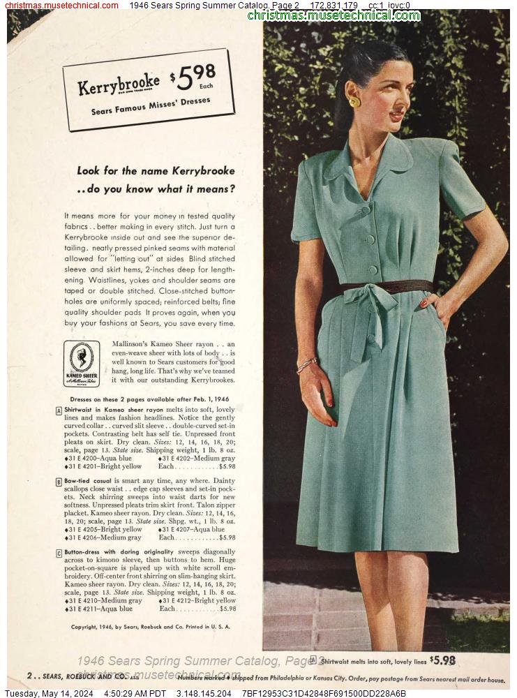 1946 Sears Spring Summer Catalog, Page 2