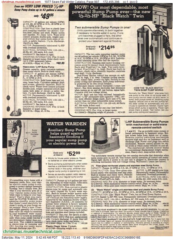 1977 Sears Fall Winter Catalog, Page 997