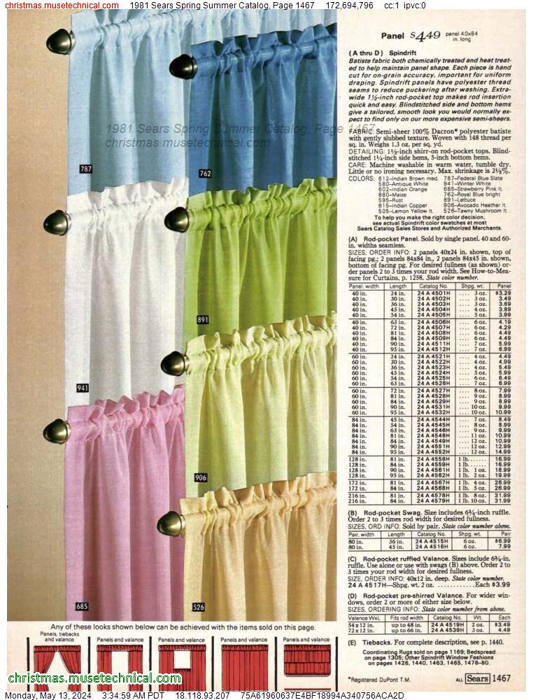 1981 Sears Spring Summer Catalog, Page 1467