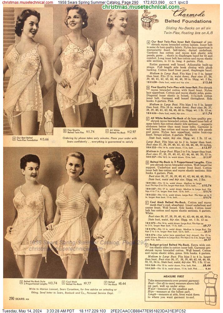 1958 Sears Spring Summer Catalog, Page 290