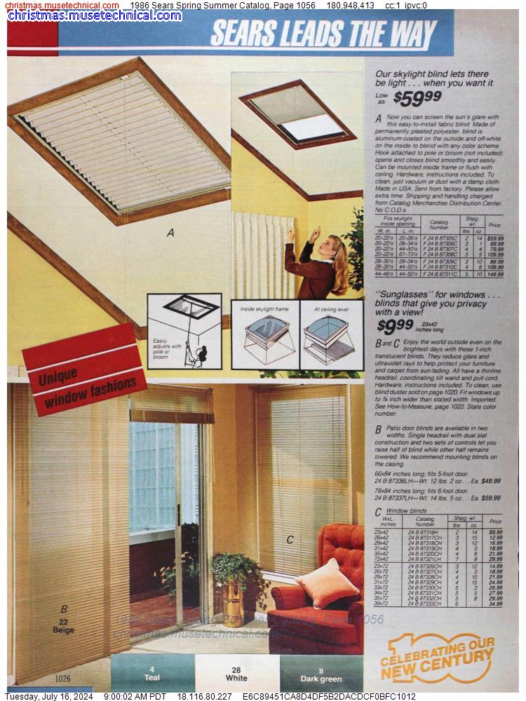 1986 Sears Spring Summer Catalog, Page 1056
