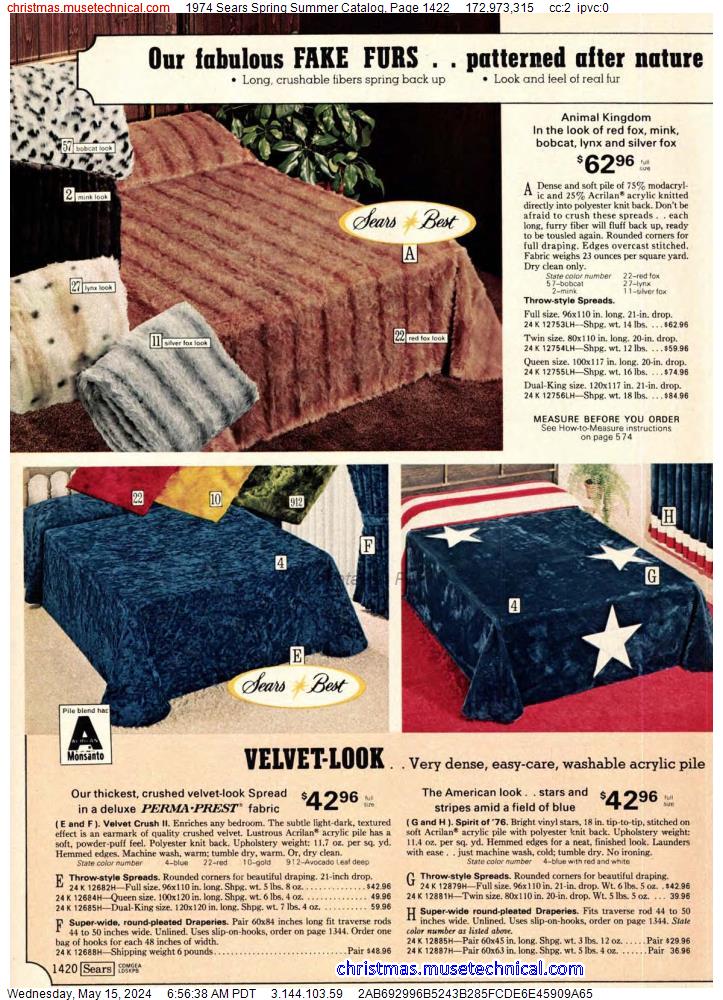 1974 Sears Spring Summer Catalog, Page 1422