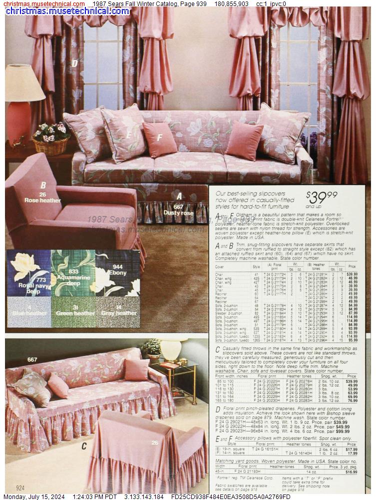1987 Sears Fall Winter Catalog, Page 939