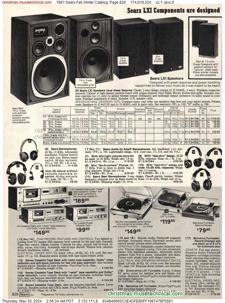 1981 Sears Fall Winter Catalog, Page 828