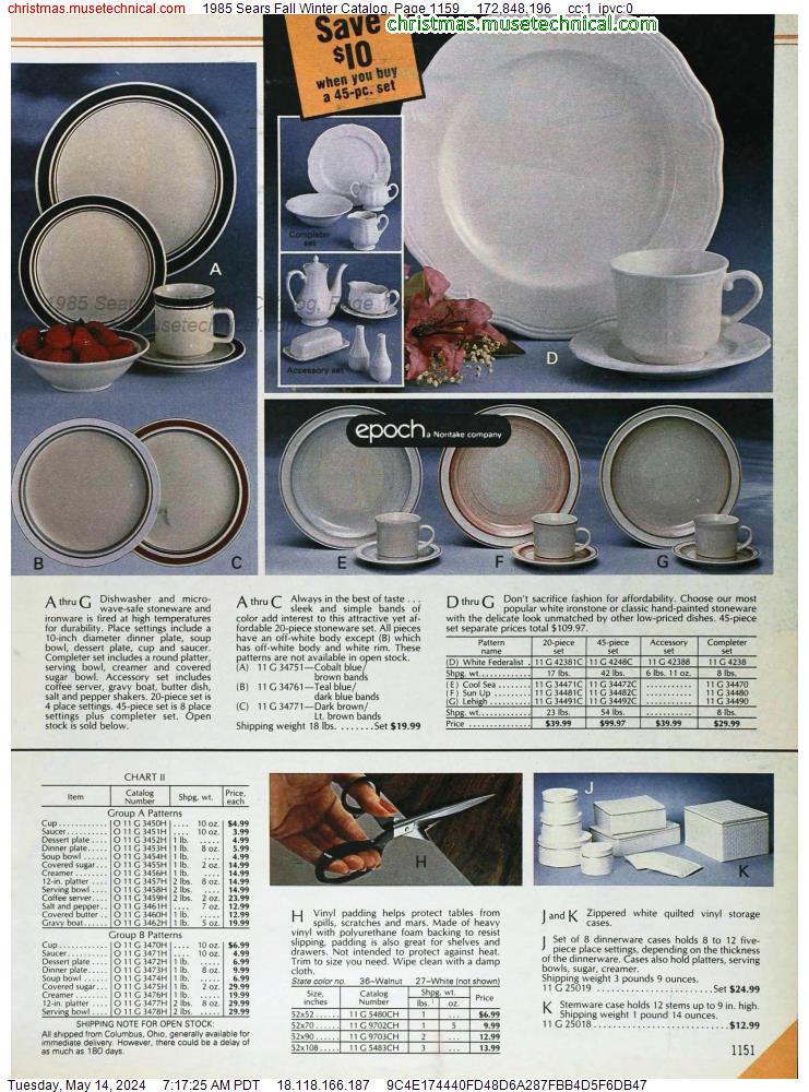 1985 Sears Fall Winter Catalog, Page 1159
