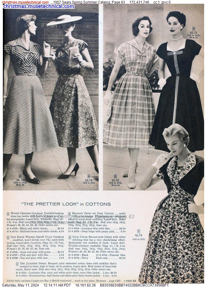 1957 Sears Spring Summer Catalog, Page 63