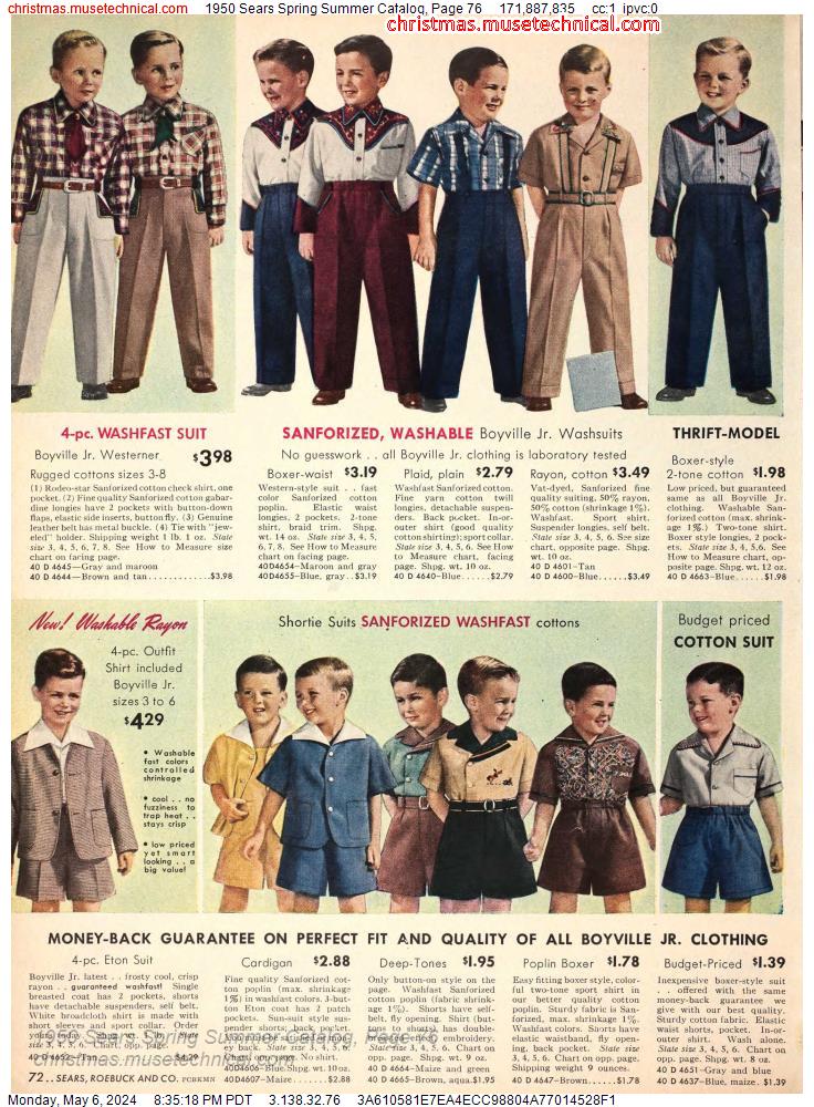 1950 Sears Spring Summer Catalog, Page 76