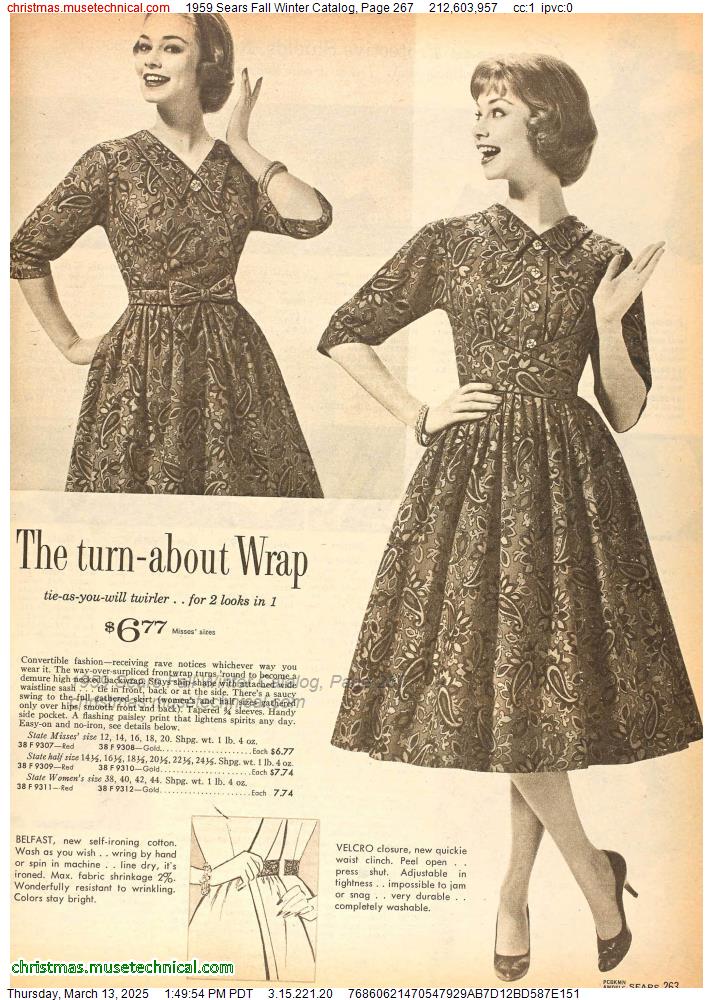 1959 Sears Fall Winter Catalog, Page 267