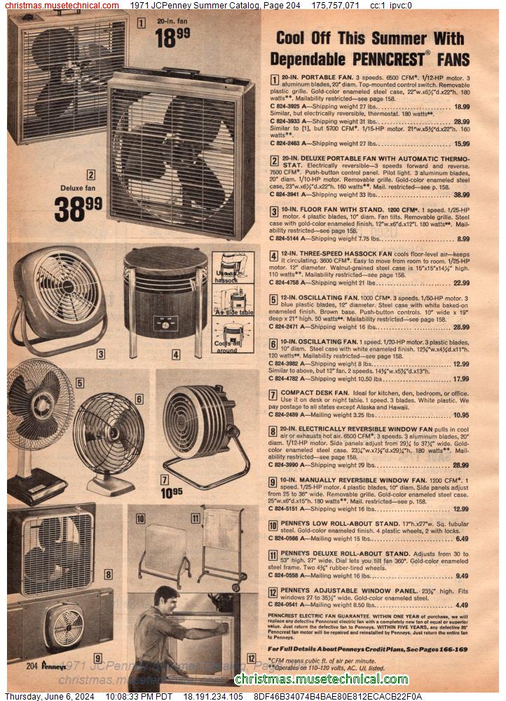 1971 JCPenney Summer Catalog, Page 204