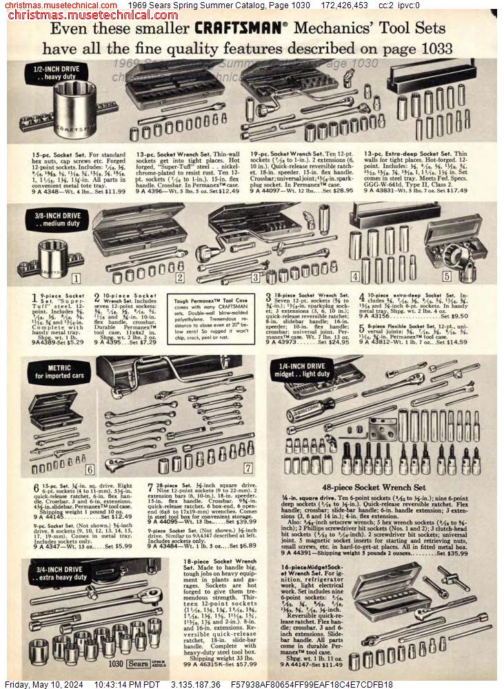1969 Sears Spring Summer Catalog, Page 1030