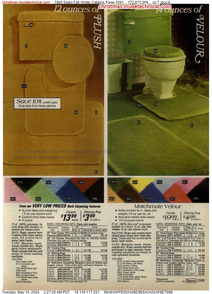 1980 Sears Fall Winter Catalog, Page 1591