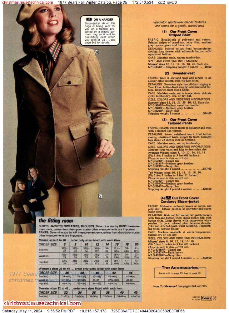 1977 Sears Fall Winter Catalog, Page 35