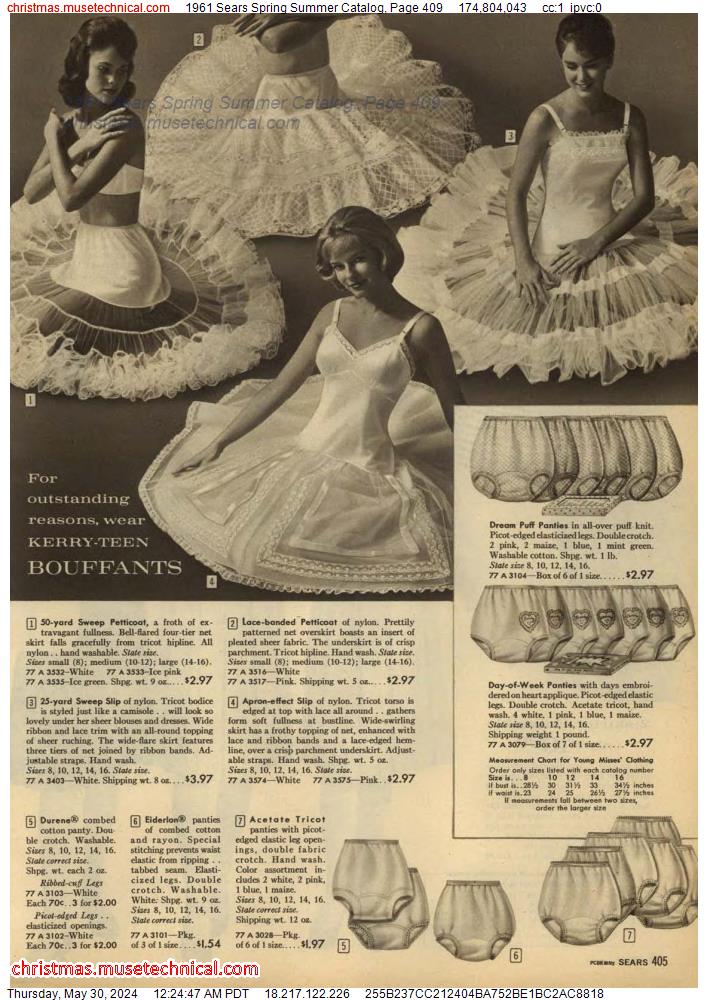 1961 Sears Spring Summer Catalog, Page 409