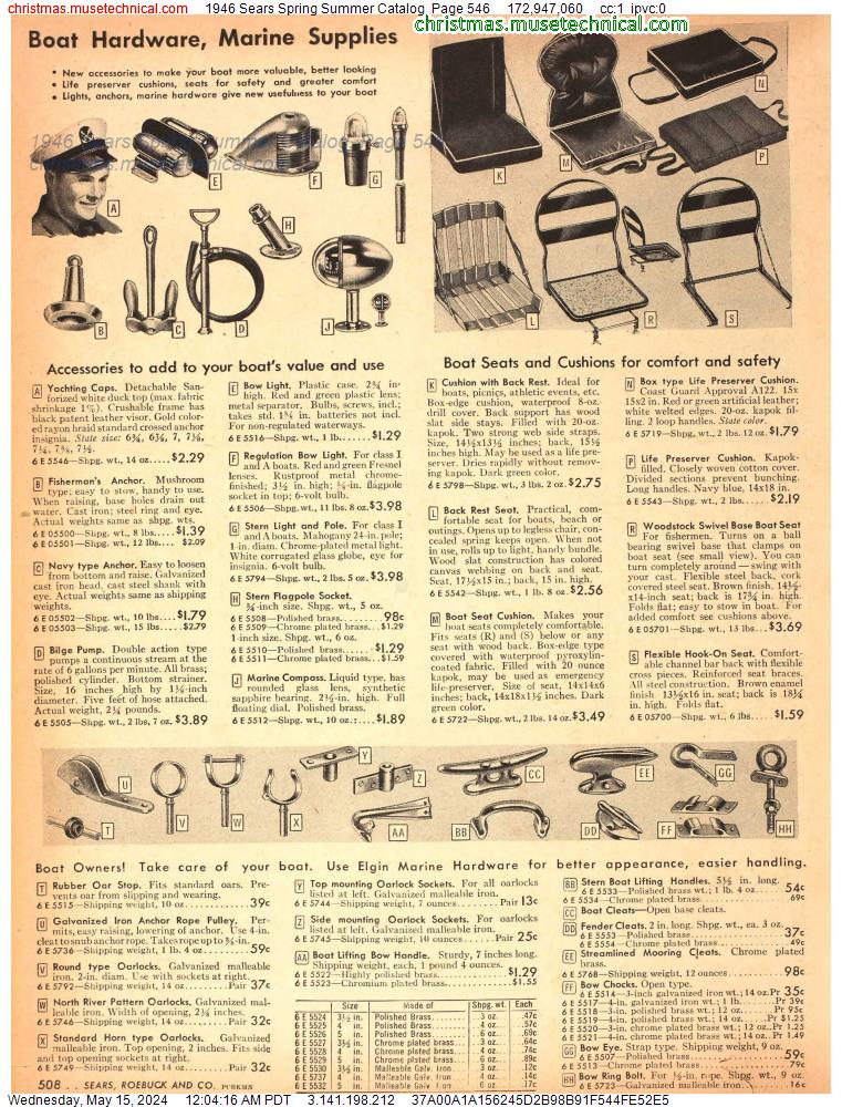 1946 Sears Spring Summer Catalog, Page 546