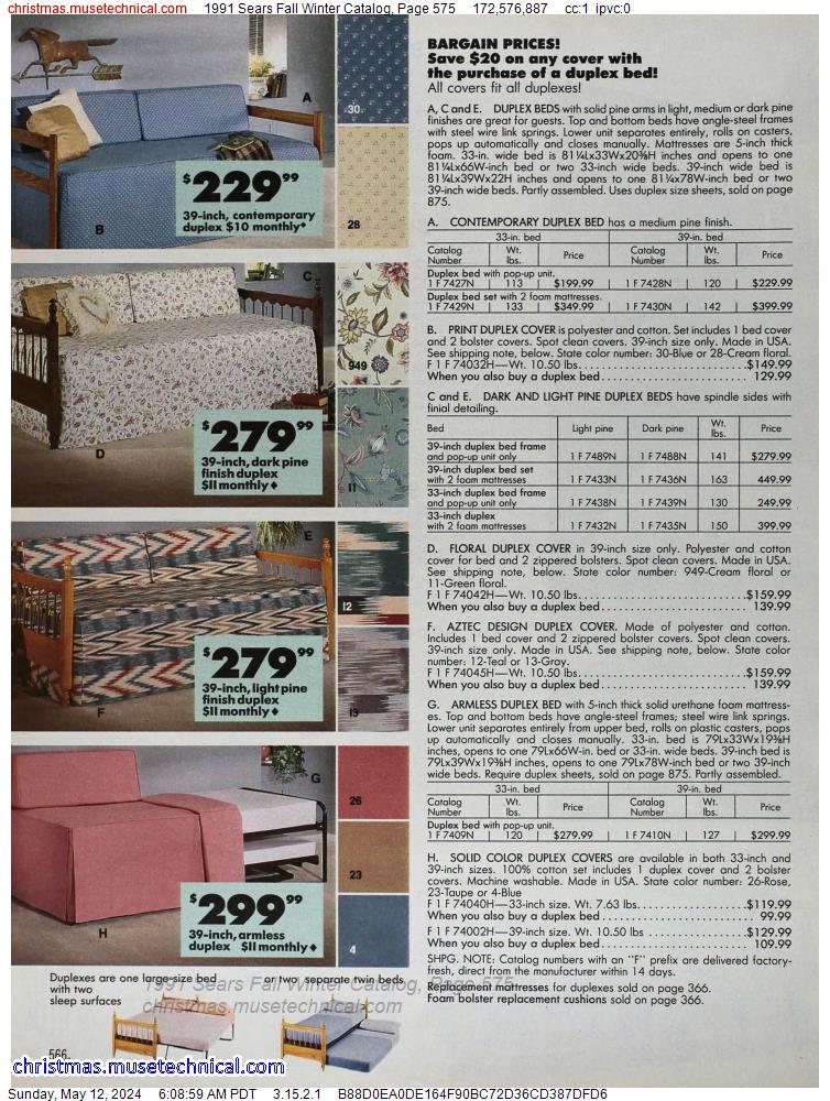 1991 Sears Fall Winter Catalog, Page 575