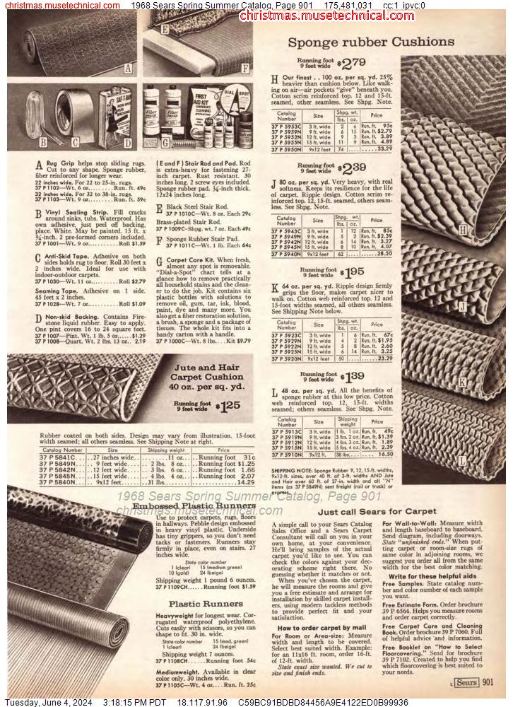 1968 Sears Spring Summer Catalog, Page 901
