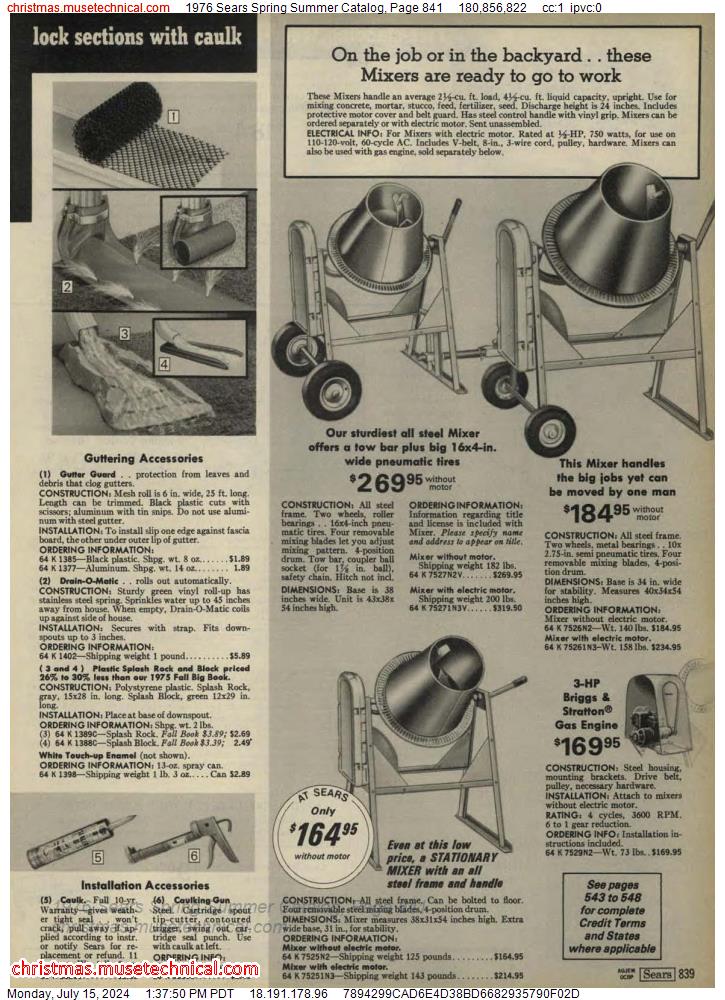 1976 Sears Spring Summer Catalog, Page 841