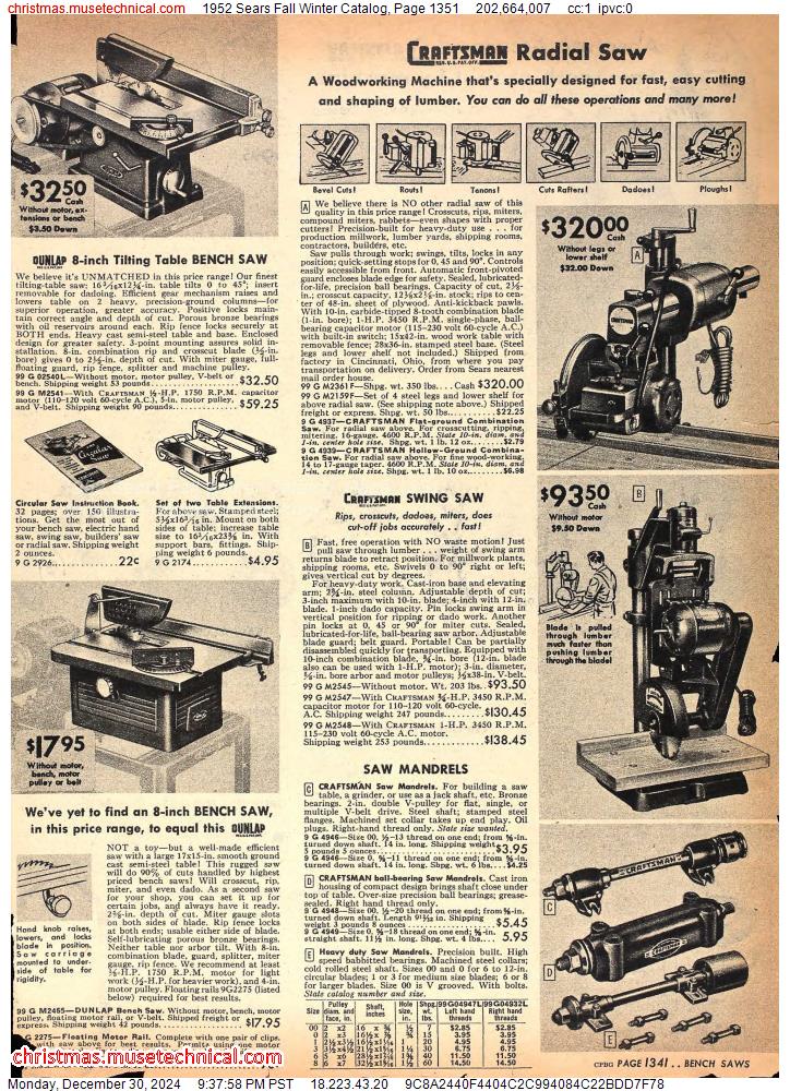 1952 Sears Fall Winter Catalog, Page 1351