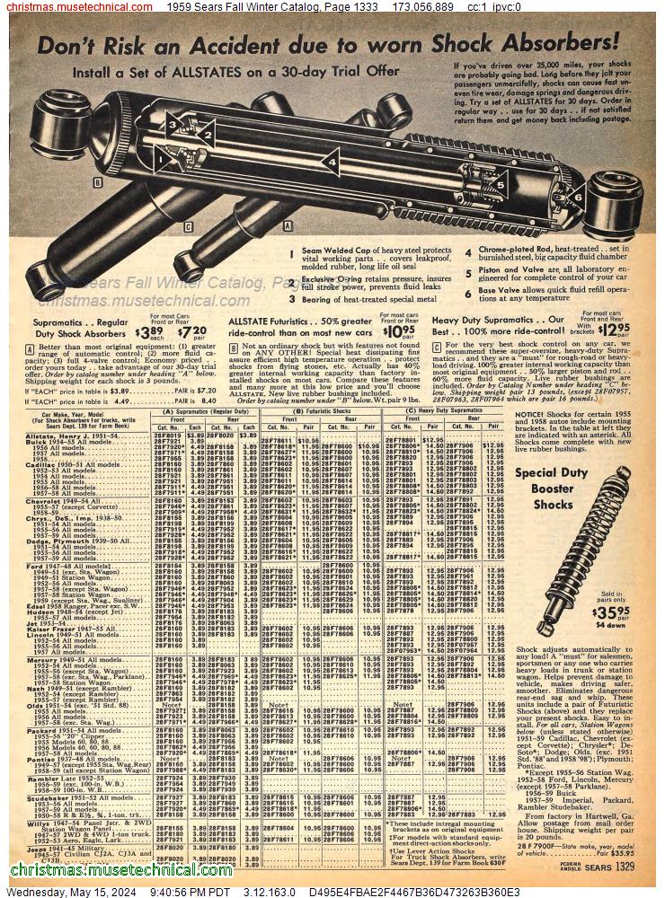 1959 Sears Fall Winter Catalog, Page 1333