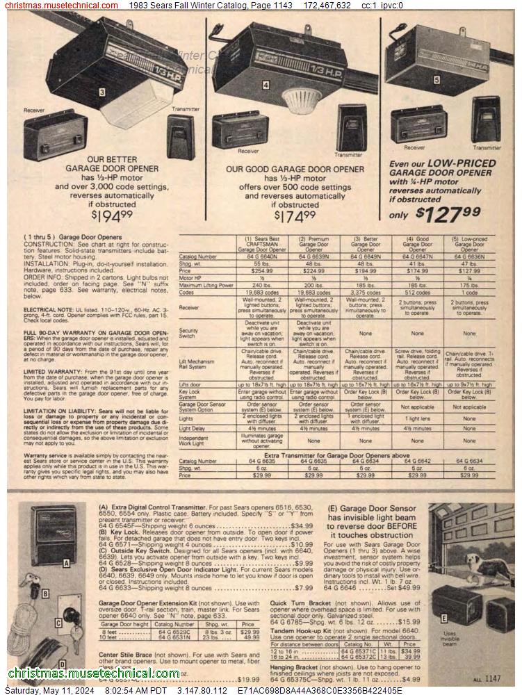 1983 Sears Fall Winter Catalog, Page 1143