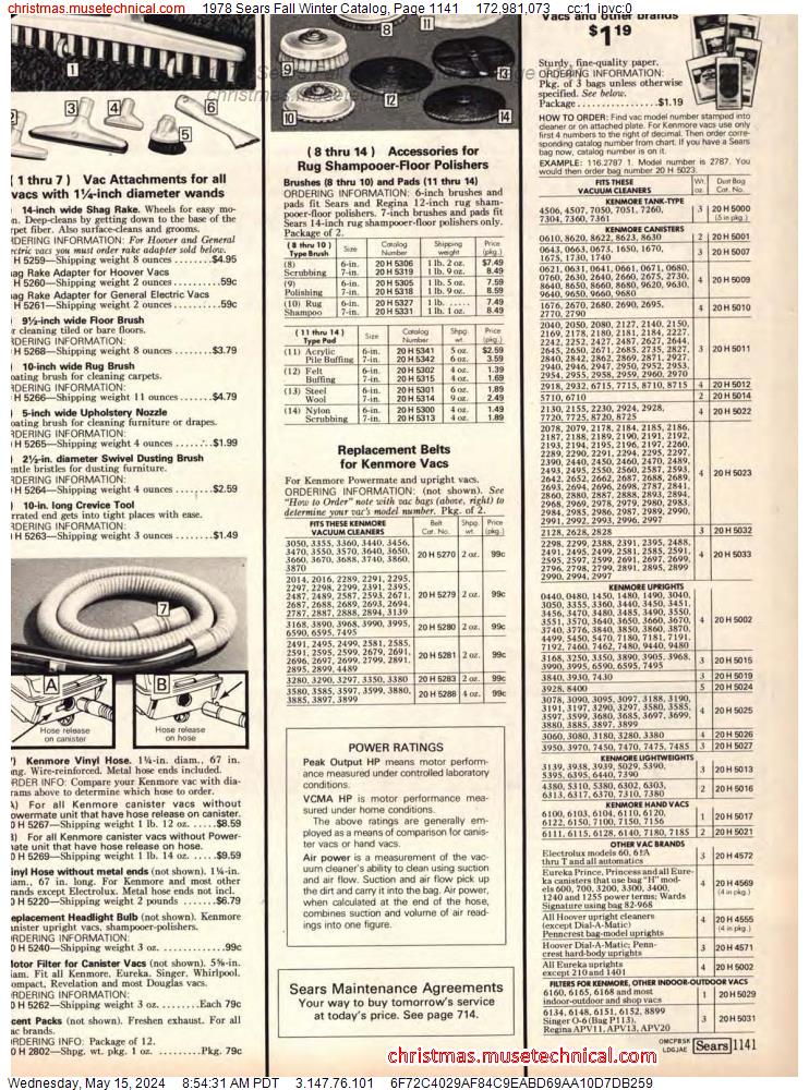 1978 Sears Fall Winter Catalog, Page 1141